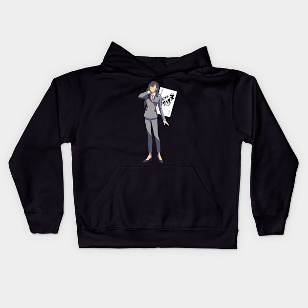 High Card Wendy Sato Kids Hoodie by Rendigart